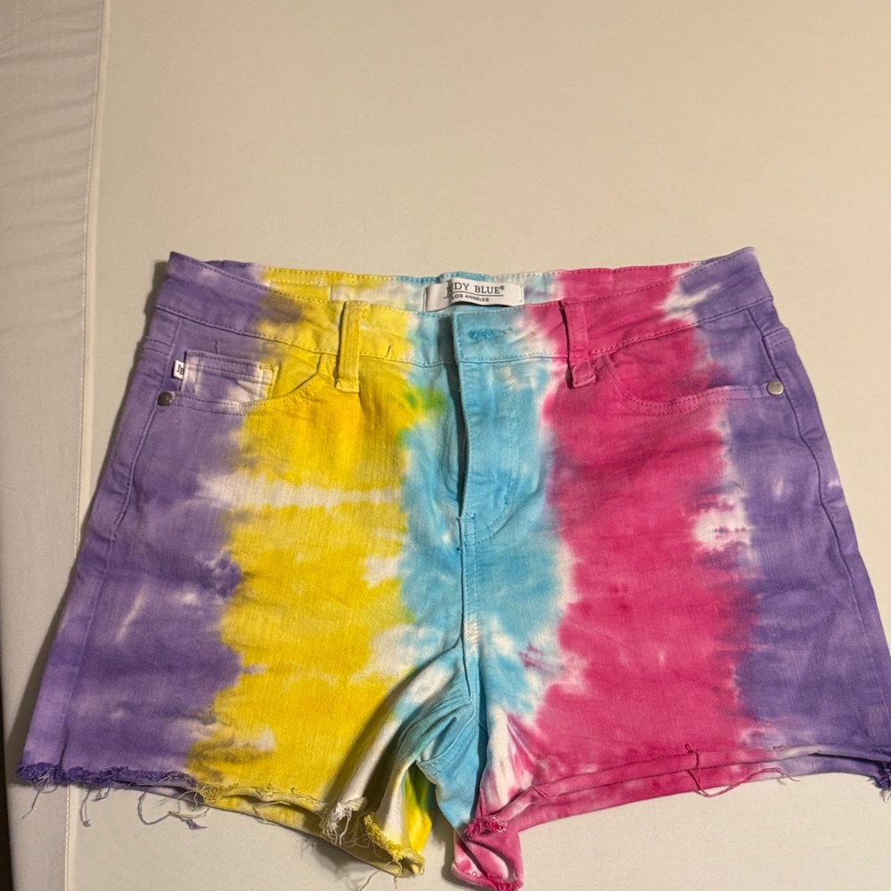 Judy Blue Colorful Tie-Dye Jean Shorts